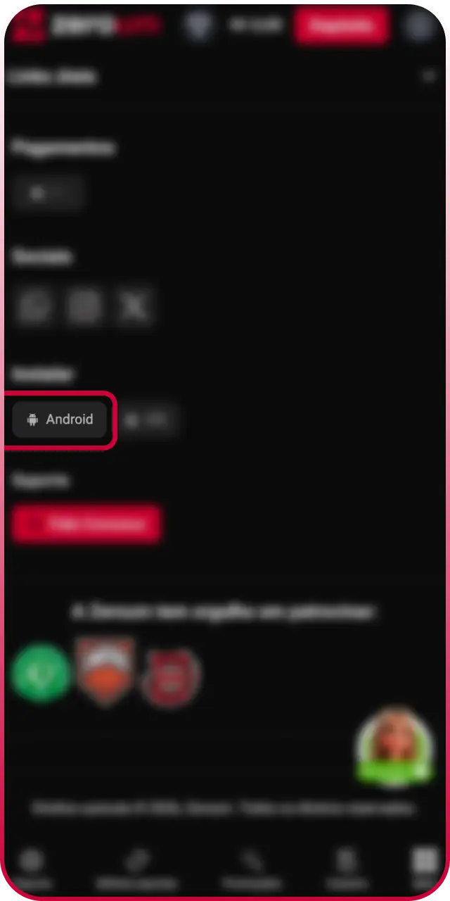 Clique para baixar o APK e inicie o download do Zeroum App em seu dispositivo Android.